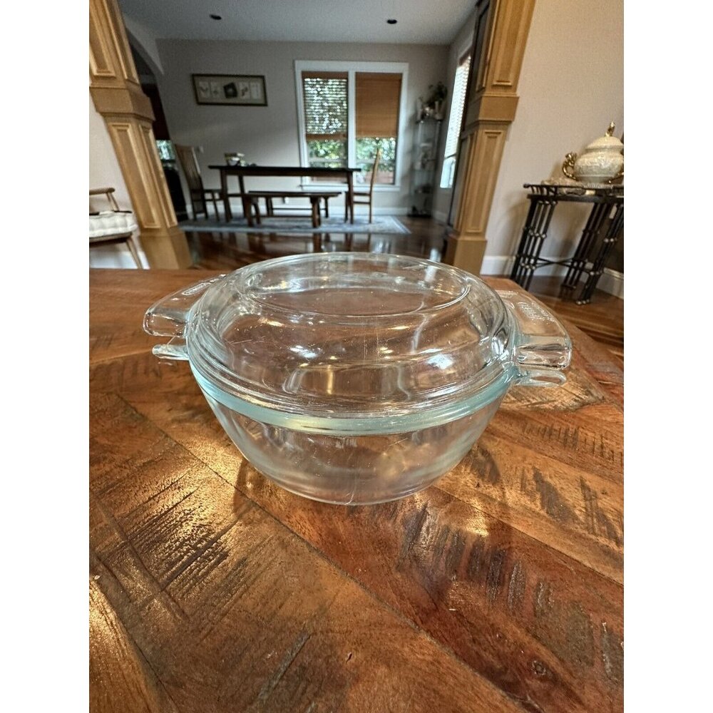 Vintage PYREX Corning de France Casserole Dish Bowl w/ Original Lid 5”